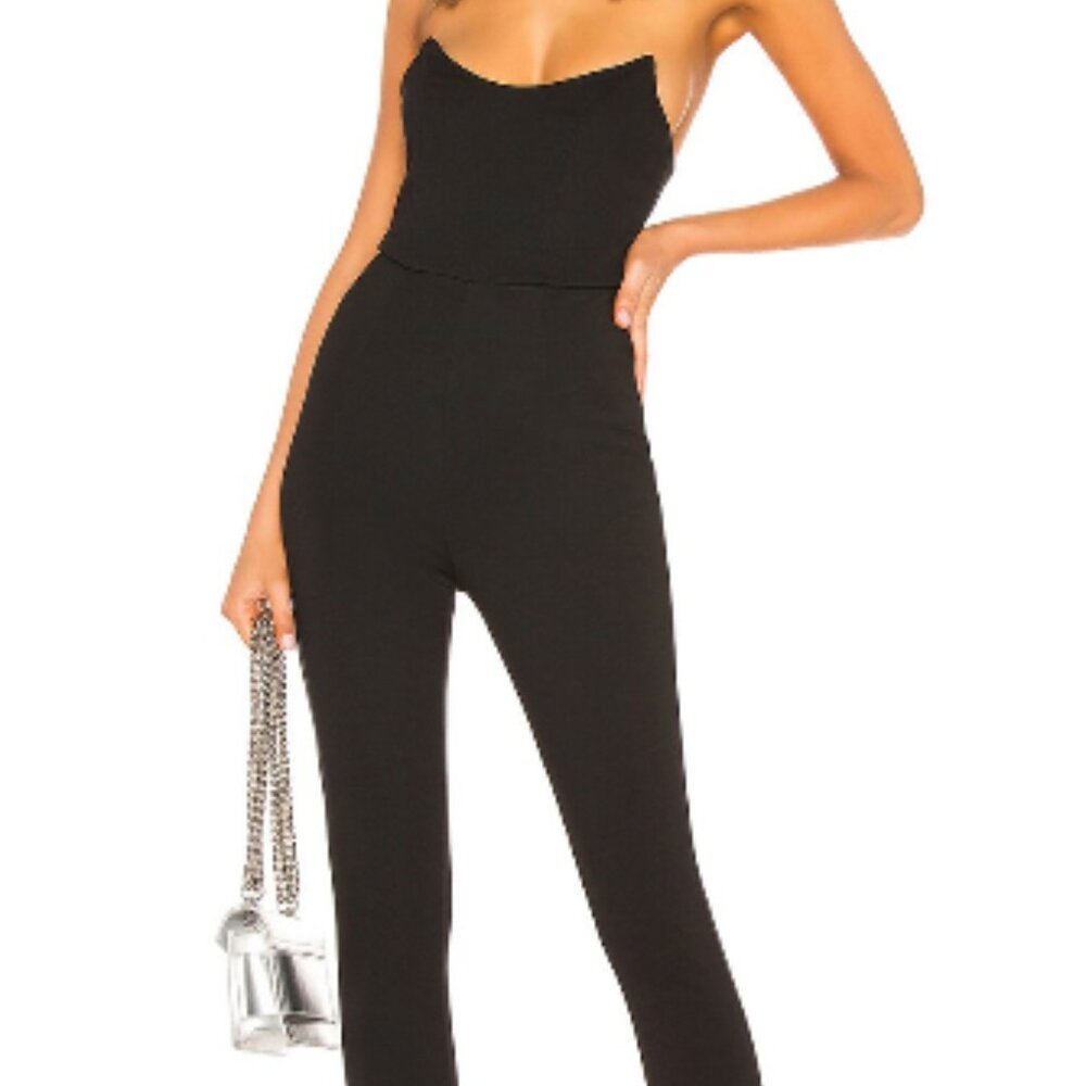Superdown Black Corset Catsuit - Size Small
